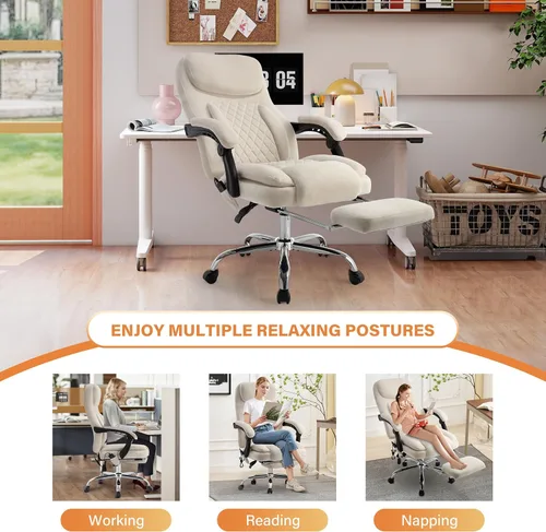Miniatura 7 de Silla de oficina de masaje de 500 libras, sillas de oficina ejecutiva de 6 puntos de vibración y calor, silla de escritorio cómoda reclinable