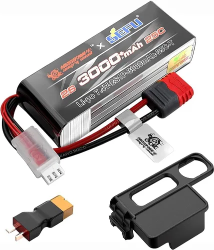 Miniatura 4 de 2 unids 2S 7.4 V 25C 3000 mAh batería con T enchufe para MJX H16E H16P H16PL H16BM H16DR H16GT 14301 JC16EP M161 RC control remoto coche