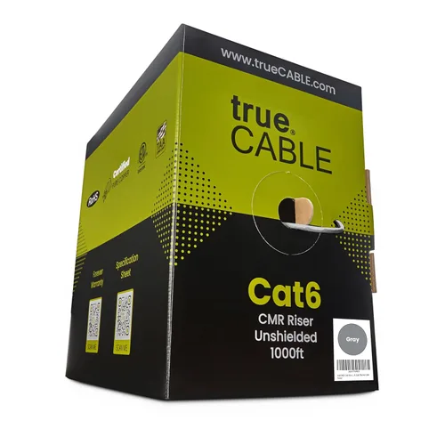 Miniatura 9 de trueCABLE Cat6 cable riser (CMR), 1000 pies, 4 pares de cobre puro sólido de 23 AWG, 550 MHz, certificación ETL, par trenzado sin blindaje (UTP)