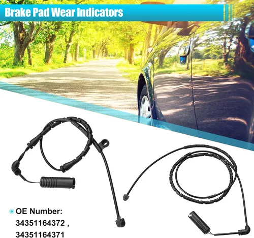 Miniatura 2 de X AUTOHAUX 2 unids 34351164372 34351164371 Pastilla de freno delantero trasero sensor de desgaste electrónico para BMW 330xi 325xi 330i 330Ci