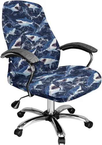 Miniatura 16 de Funda para silla de oficina de mármol morado, lavable, funda para silla de escritorio, fundas para silla de computadora para silla giratoria, silla