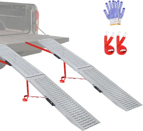 Miniatura 9 de LIEKUMM Rampas de carga plegables de acero de 66 pulgadas de largo x 9 pulgadas de ancho para camionetas, motocicletas, vehículos todo terreno