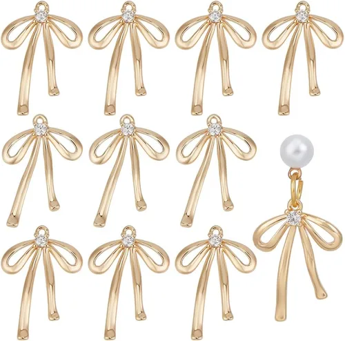 Miniatura 8 de BENECREAT 12 colgantes de plumas de latón chapado en oro de 18 quilates, colgantes de plumas de 1.5 x 0.5 x 0.06 pulgadas para aretes de bricolaje