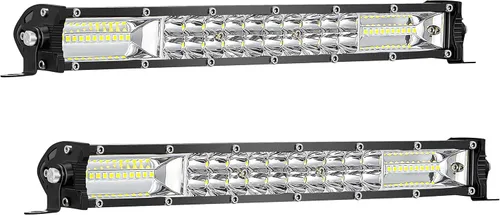 SAN YOUNG Barras de luz LED delgadas de 12 pulgadas para camión, 12 V, 24 V, 120 W, 10000 lm, barra de luces LED de trabajo para tractor, ATV, UTV,