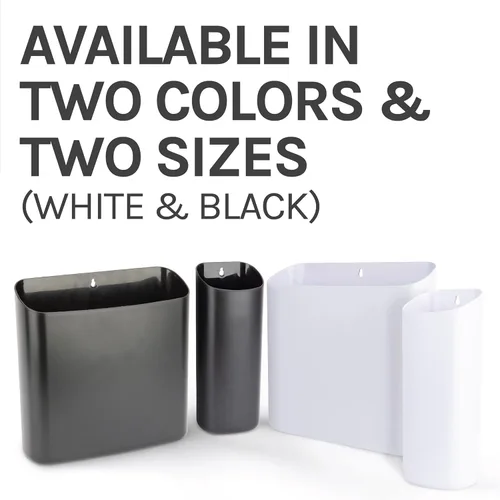 Miniatura 8 de JS Jackson Supplies Pequeño cubo de pelusa negro con parte trasera magnética, cubo de basura de perfil delgado que ahorra espacio y organizador