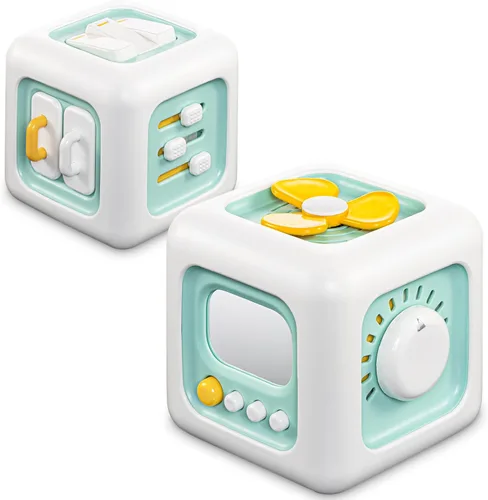 SOCBTNSO Juguete de cubo ocupado, juguetes sensoriales para niños pequeños de 1 a 3 años, juguetes de asiento de automóvil para bebés de 12 a 18