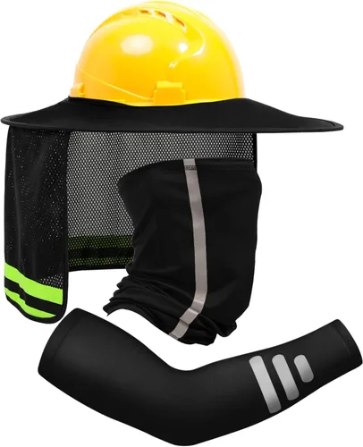 Miniatura 15 de TCCFCCT Protector Solar de Ala Completa con Malla para el Cuello, Visera Solar de Alta Visibilidad con Protección para el Cuello y Bandana Diadema