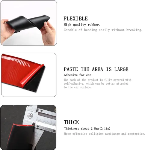 Miniatura 3 de muekzru 2 faldas laterales universales de 7.2 x 5.1 pulgadas para automóviles, faldas laterales universales de goma antiarañazos, protectores