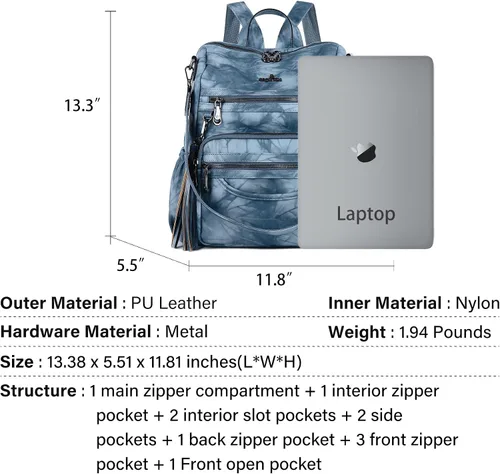 Miniatura 39 de Bolsos mochila monedero de piel sintética para mujer, bolsas con zíper, mochilas de hombro casuales