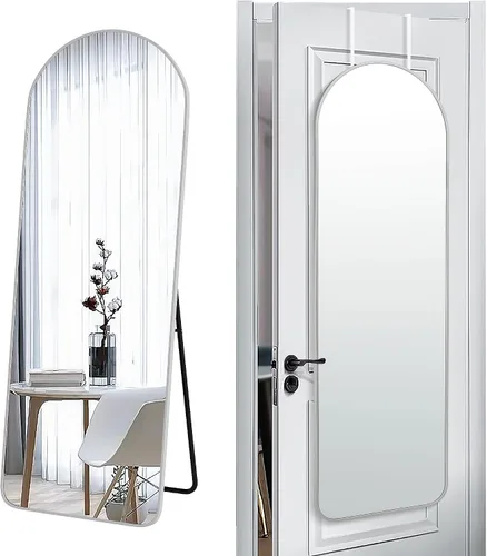 Miniatura 15 de SCWF-GZ 47x14 Espejo de longitud completa para colgar en la puerta trasera o montar en la pared, con marco de aluminio metálico en arco