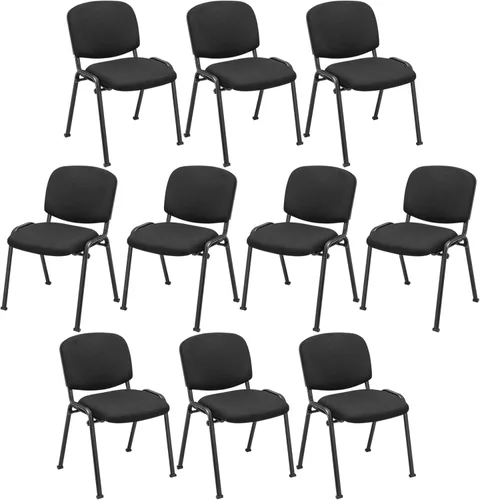 Miniatura 15 de Tangkula Juego de 2 sillas de sala de conferencias, sillas apilables para invitados de oficina con respaldo y asiento tapizados, sillas ergonómicas