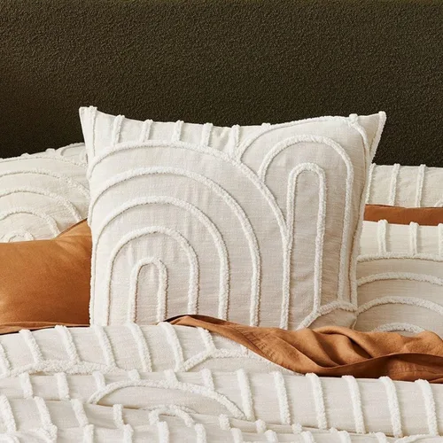 Miniatura 3 de INDACORIFY Hermosa funda de edredón de algodón blanco con diseño bohemio, funda de edredón Doone de algodón indio lavado, 2 fundas de almohada, ropa