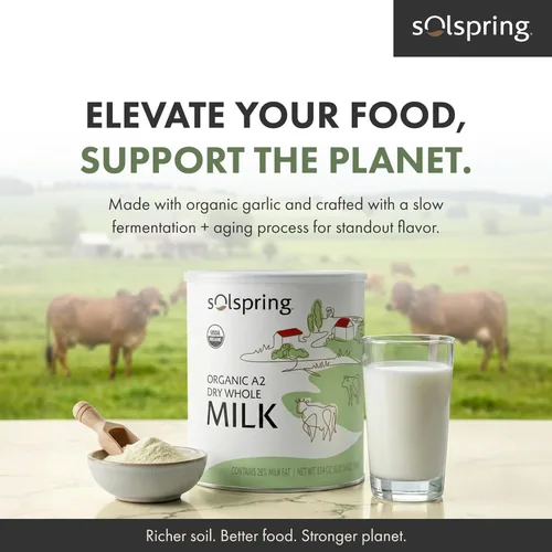 Miniatura 8 de Dr. Mercola Solspring - Leche entera seca orgánica A2 - Leche en polvo con beta-caseína A2 para menos molestias digestivas, orgánica, sin gluten
