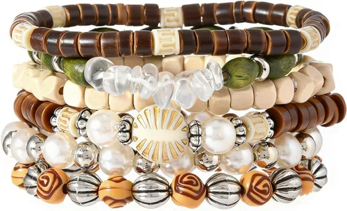 Miniatura 19 de Pulsera Gótica Ajustable de Cuero Trenzado Punk Multicapa de Estilo Grunge, Conjunto de Pulseras Emo con Brazalete de Metal, Envoltura