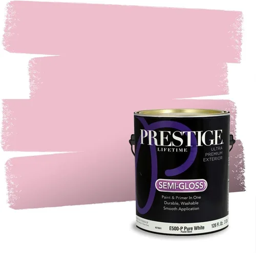 Miniatura 195 de Prestige Paints Pintura exterior e imprimación en uno, 1 galón, plano, coincidencia comparable de Valspar* Amber Rose*