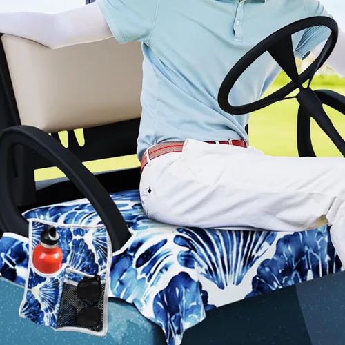 Miniatura 7 de AQQA Fundas para Asientos de Carrito de Golf, Manta de Asiento de Carrito de Golf de Microfibra Tropical Hoja de Palma-Boho-Mármol, Manta de Golf