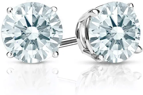 Miniatura 37 de Gem Stone King Aretes de plata de ley 925 con piedra natal redonda de 0.276 in para mujer