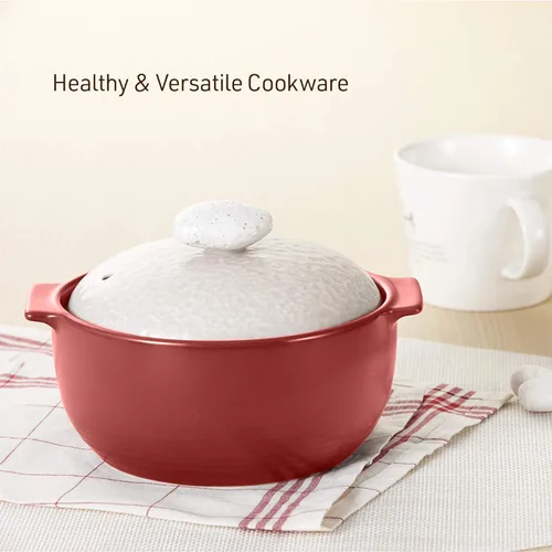 Miniatura 5 de Estufa de cerámica Neoflam Kiesel 1QT, utensilios de cocina, Kiesel, L, Ciruela