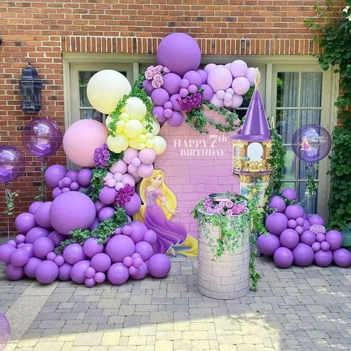 Miniatura 7 de FOTIOMRG - Kit de guirnalda de arco de globos morados, 110 piezas, globos de látex morados de diferentes tamaños de 18, 12, 10 y 5 pulgadas