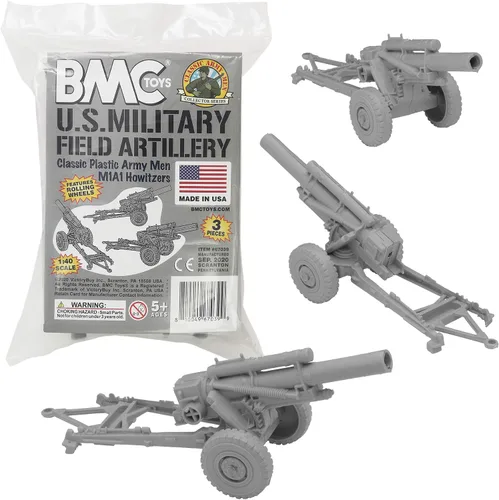Miniatura 8 de BMC Classic Marx US obuses - azul 3pc plástico ejército hombres artillería de campo