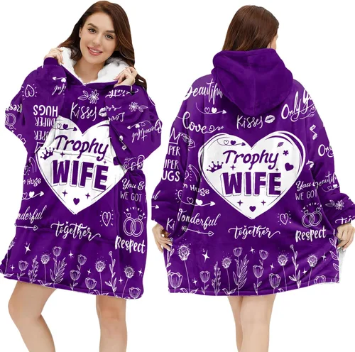 Miniatura 10 de Warmstorey Wearable Blanket Hoodie For Mom Wife - Best Wife Ever Hoodie From Husband Daughter Son - Birthday Mothers Day Gift