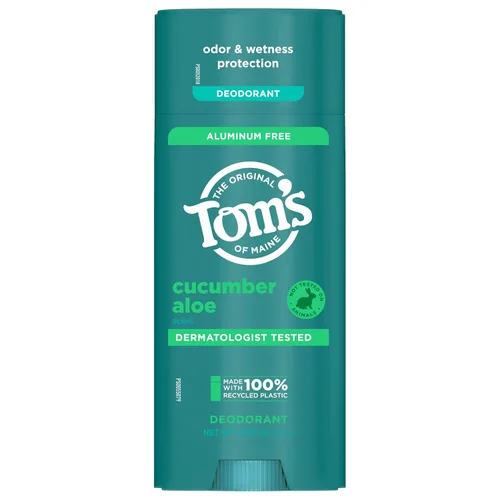 Miniatura 9 de Tom's of Maine Desodorante natural sin aluminio de pepino y aloe para mujeres y hombres, se pone transparente, protección contra olores y humedad