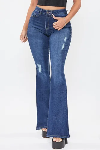Miniatura 3 de YMI Pantalón de mezclilla clásico de tiro alto para mujer de talla alta, entrepierna larga