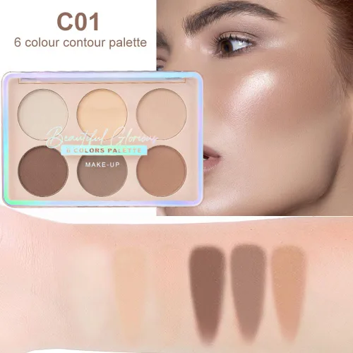 Miniatura 5 de evpct Paleta de contorno facial y resaltado, kit de maquillaje para principiantes, paleta de contorno para piel madura, base, corrector, bronceador