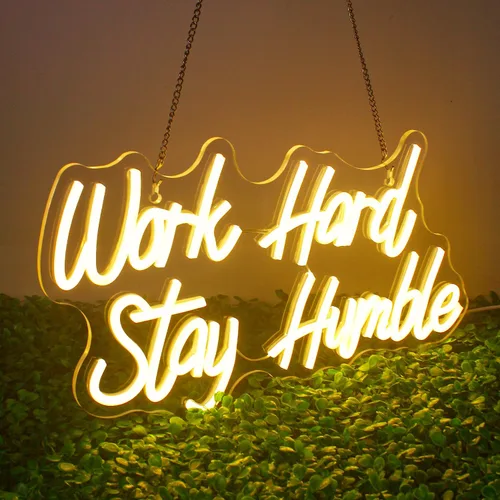 Miniatura 8 de NOSUN Letrero de neón con texto en inglés «This is Our Happy Place» para decoración de pared, letras coloridas y alegres, luces LED de neón con USB