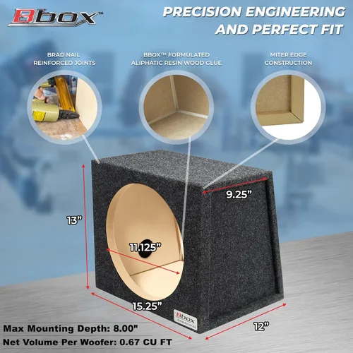 Miniatura 4 de Atrend Bbox Caja de subwoofer sellada única de 12 pulgadas - Cajas y cubiertas para subwoofer para automóviles - Caja de subwoofer premium mejora