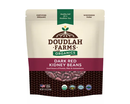 Miniatura 9 de Frijoles rojos oscuros secos orgánicos, 1 libra, sin OMG, orgánicos USDA, cultivados a partir de suelo regenerativo, certificado limpio probado
