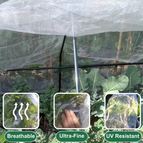 Miniatura 6 de Mosquitera de jardín para patio, 10 pies x 12 pies, insectos, insectos, barrera de plagas para árboles frutales, invernadero, pantalla grande
