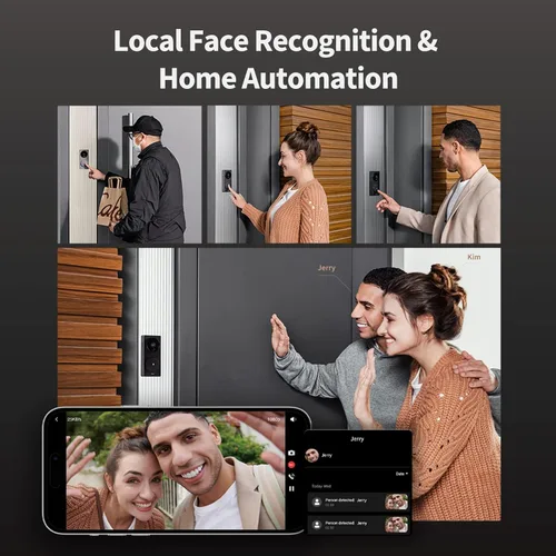 Miniatura 6 de Aqara Video Doorbell G4 (Timbre incluido), cámara de timbre de video HomeKit Secure Video de 1080p FHD, reconocimiento facial local