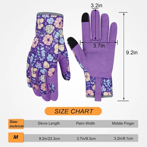 Miniatura 2 de Guantes de jardinería de cuero para mujer, guantes de jardín a prueba de espinas, guantes de trabajo para pantalla táctil, regalos ColorR