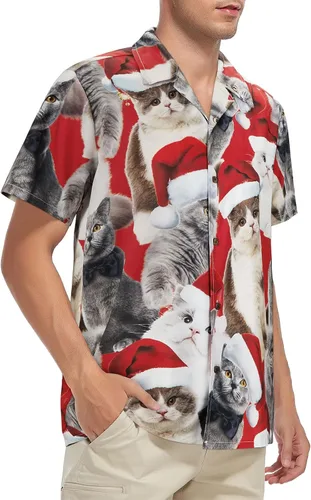 Miniatura 107 de Camisa hawaiana para hombre, con estampado floral, cómoda, con botones, casual, manga corta, ropa de playa para hombre