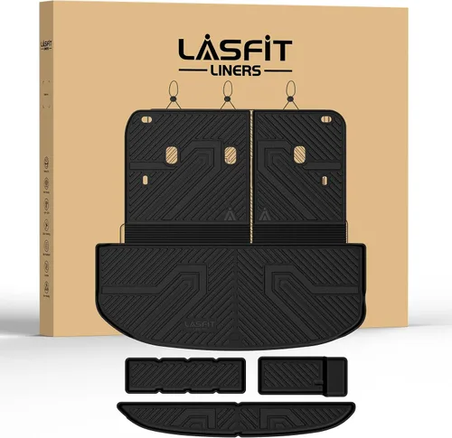 Miniatura 38 de LASFIT Tapete de carga y respaldo para Nissan Armada/Infiniti QX80 2019-2024, TPE para todo tipo de clima, ajuste personalizado, fácil de limpiar