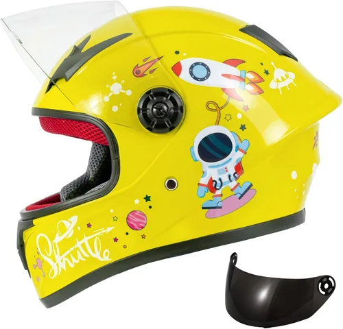 Miniatura 9 de Casco de motocicleta para niños, casco de cara completa para jóvenes, casco ligero aprobado por DOT para motocross, ATV, todoterreno, cascos
