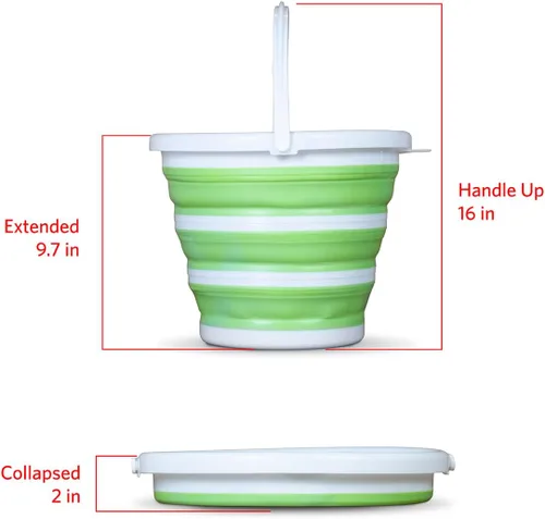 Miniatura 2 de Pine-Sol Cubo plegable de 2.6 galones – Cubo plegable multiusos para limpieza, lavado de autos, al aire libre y campamento, bañera de plástico