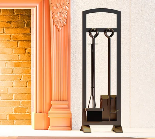Miniatura 7 de Kingson Juego de herramientas ligeras de 5 piezas para chimenea: portátil, compacto y elegante kit de accesorios para hogueras