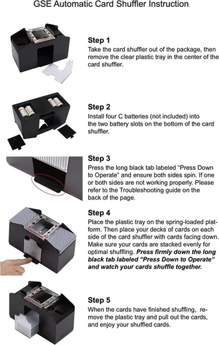 Miniatura 2 de GSE Games & Sports Expert Barajador Automático de 6 Barajas, Máquinas Mezcladoras Operadas con Batería para Cartas de Juego, Blackjack, Texas 6-deck