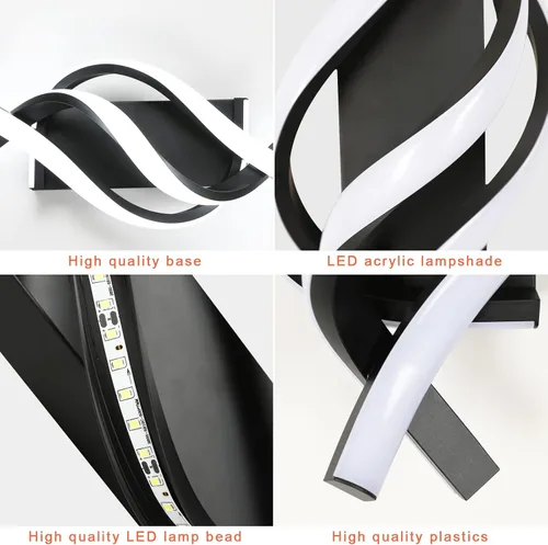 Miniatura 3 de DELIPOP Apliques de pared, aplique de pared LED moderno en espiral, 21 W, 6500 K, luz blanca fría de pared para interiores, lámpara de pared LED