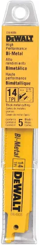 Miniatura 2 de DEWALT Hojas de sierra recíproca, parte trasera recta, 6 pulgadas, 14 TPI, paquete de 5 (DW4808)