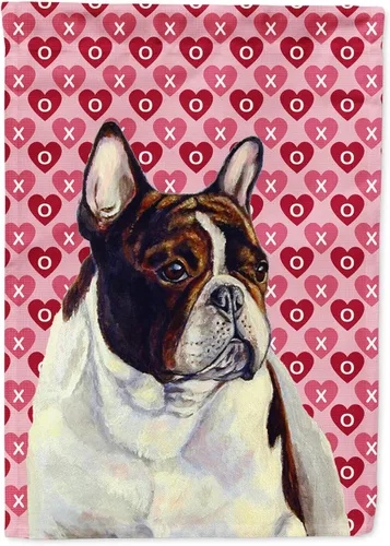 Miniatura 80 de Caroline's Treasures SS4484GF Bandera de jardín con diseño de bulldog inglés y corazones para el Día de San Valentín, bandera decorativa para patio