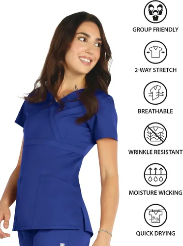Miniatura 6 de Maevn Top cruzado con panel de malla EON para mujer