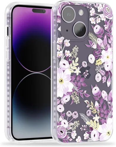 Miniatura 28 de SCORPIFY Funda para iPhone 15 Pro Max con diseño floral de Nemophila azul, bonita funda transparente para teléfono para mujeres y niñas