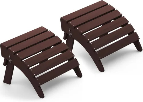 Miniatura 11 de Otomano plegable Adirondack de SERWALL, reposapiés Adirondack sin ensamblaje, marrón