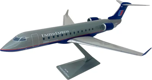 Air Wisconsin United CRJ200 Escala 1:100 - Modelo de avión de plástico a presión - Réplica coleccionable de aviones United Express Airlines - Parte