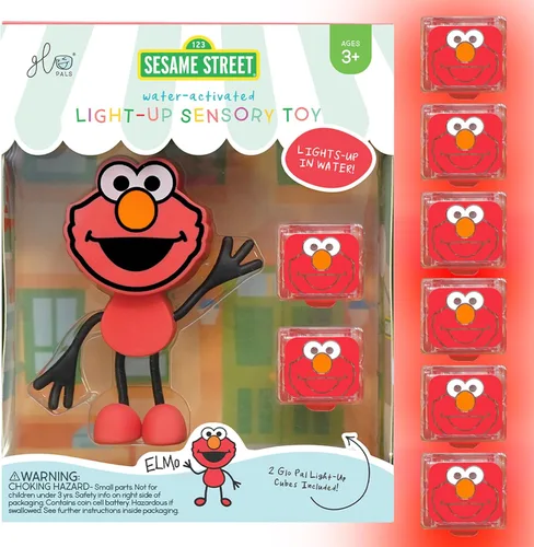 Miniatura 15 de Glo Pals Juguete sensorial de baño activado con luz y cubos para el baño y juego sensorial, personaje Abby Cadabby y 6 cubos, brilla en rosa