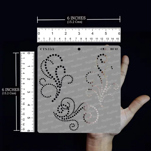 Miniatura 2 de CrafTreat Plantillas Florales de Puntos Reutilizables para Pintar en Madera, Lienzo, Papel, Tela, Piso, Pared y Azulejo - Adorno con Cuentas - 6x6