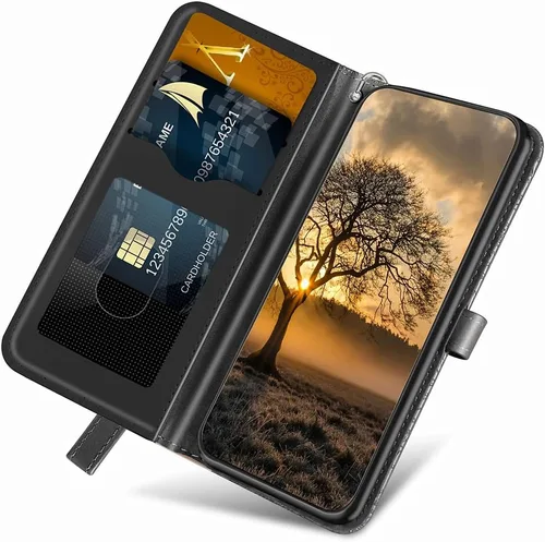 Miniatura 2 de Funda para Google Pixel 7 Pro, funda tipo cartera para Pixel 7 Pro 5G, piel sintética de alta calidad con diseño de árbol en relieve, función atril